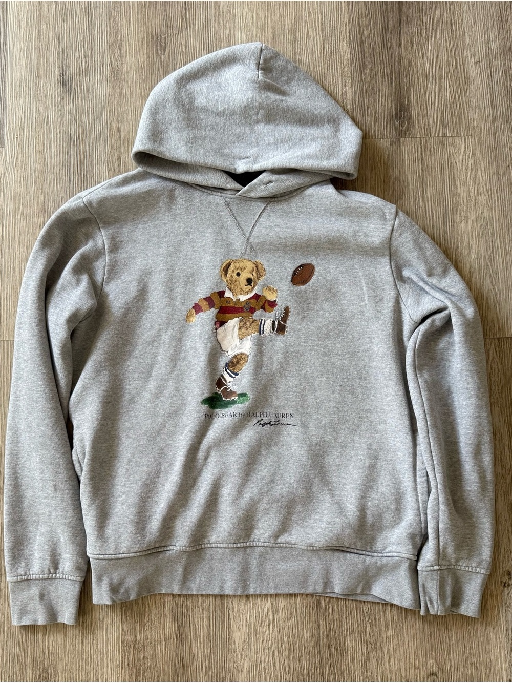 Polo Ralph Lauren Kicker Bear Rugby Hoodie Gray Men’s